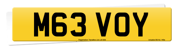 Registration number M63 VOY